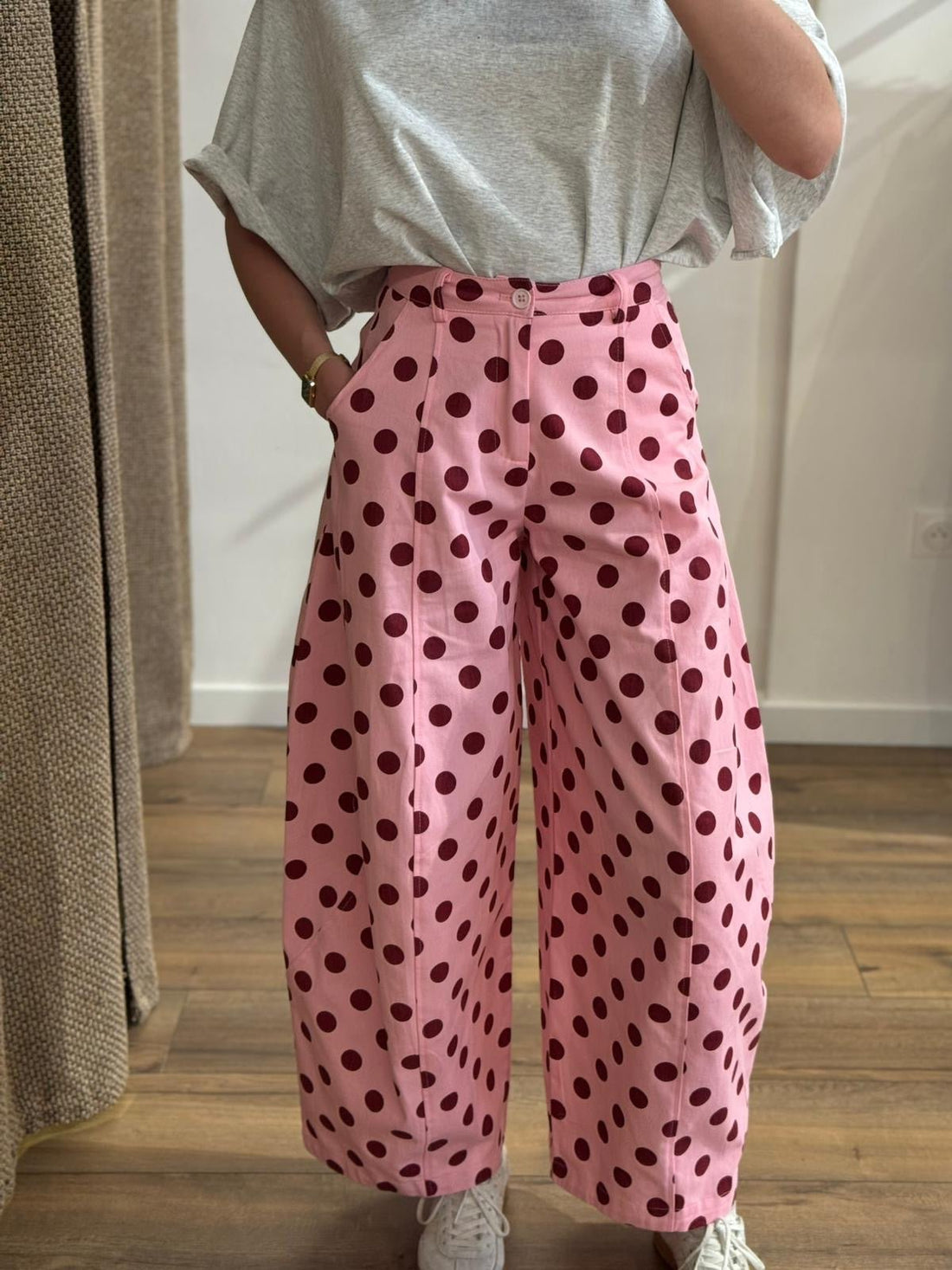 Pantalon Polka rose - Léone