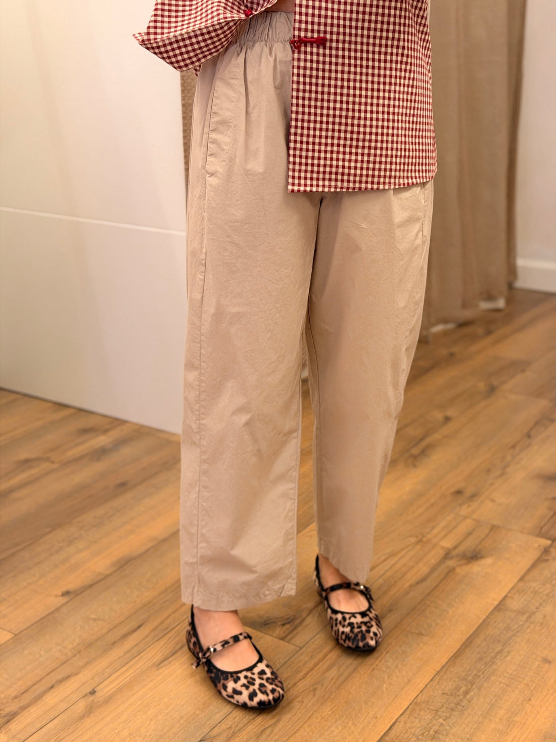Pantalon popeline Marco beige - Léone