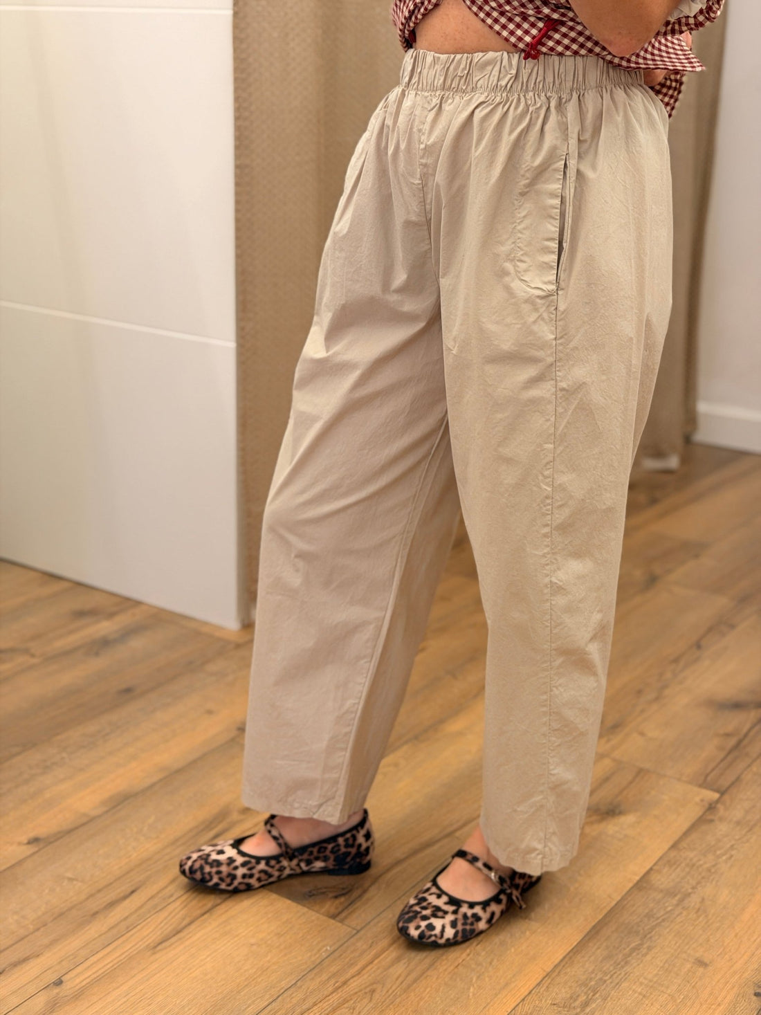 Pantalon popeline Marco beige - Léone