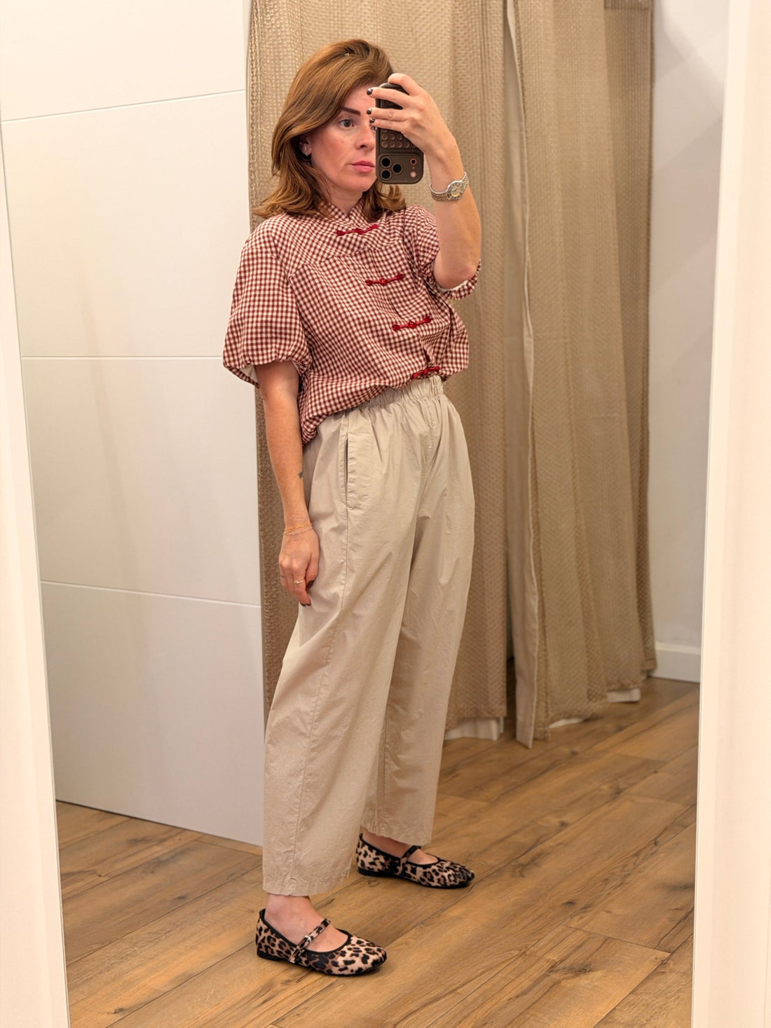 Pantalon popeline Marco beige - Léone