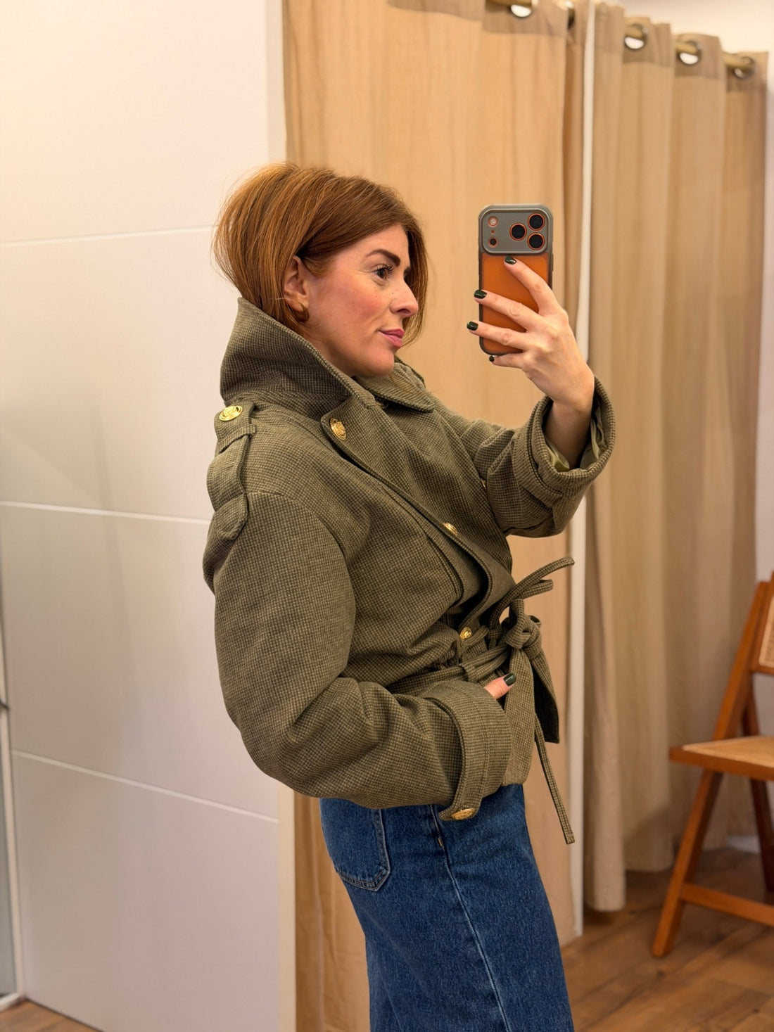 Perfecto en tissu kaki - Léone