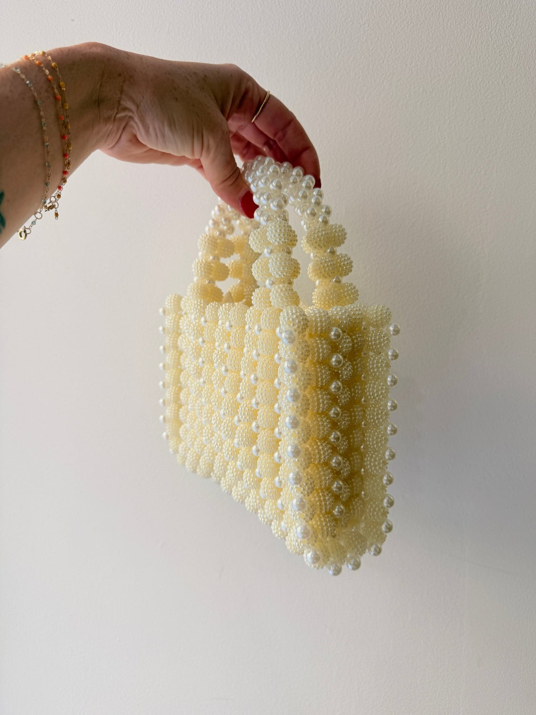 Petit sac en perles écrues - Léone