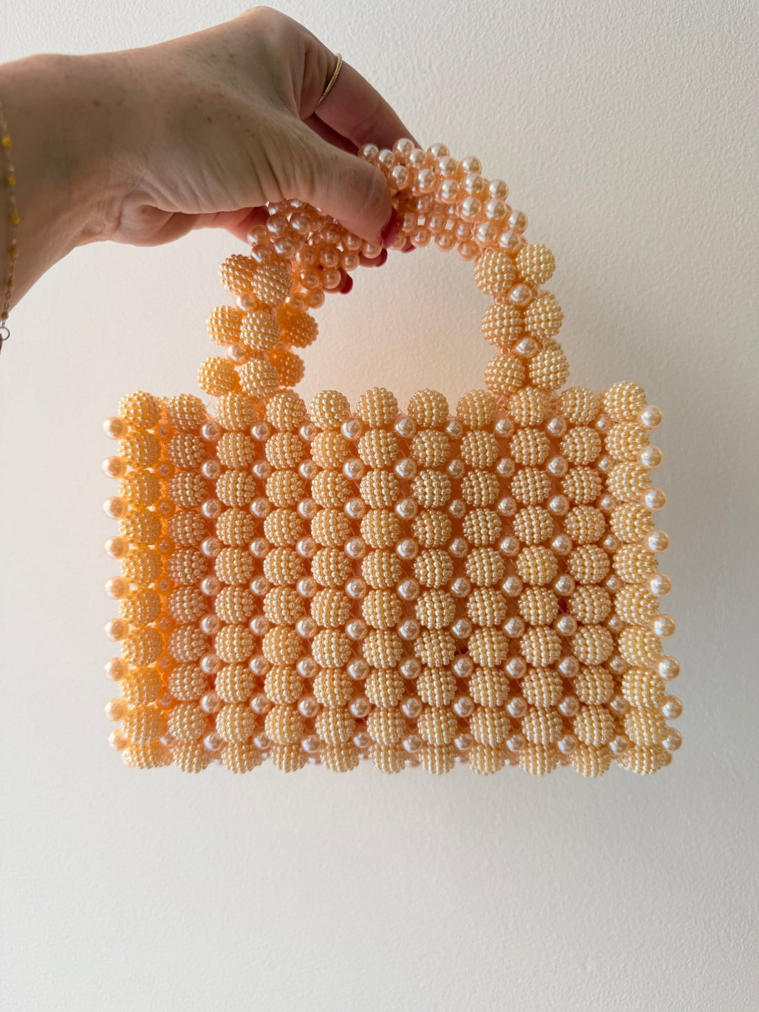 Petit sac en perles rosées - Léone