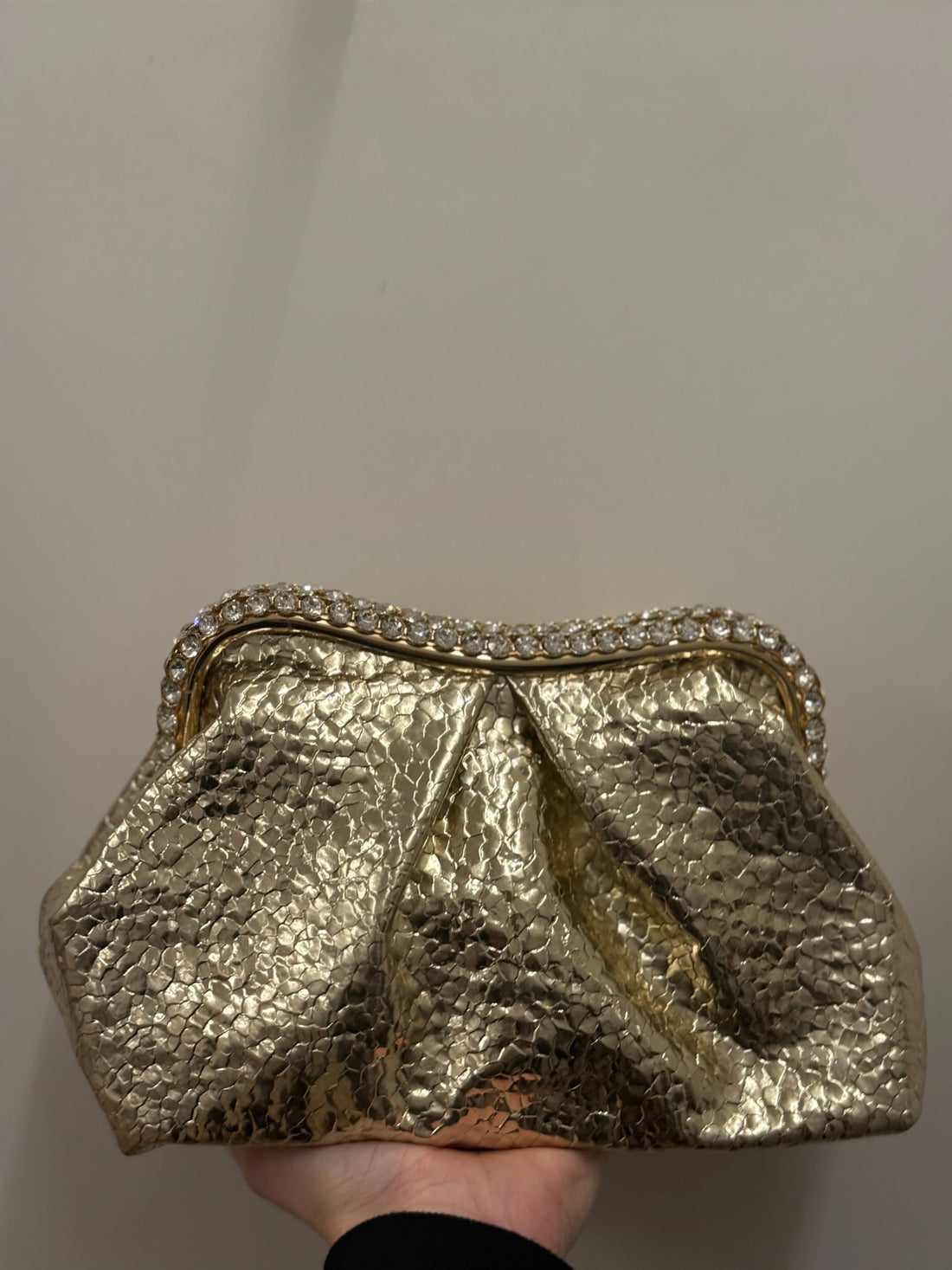 Pochette craquelee dore - Léone