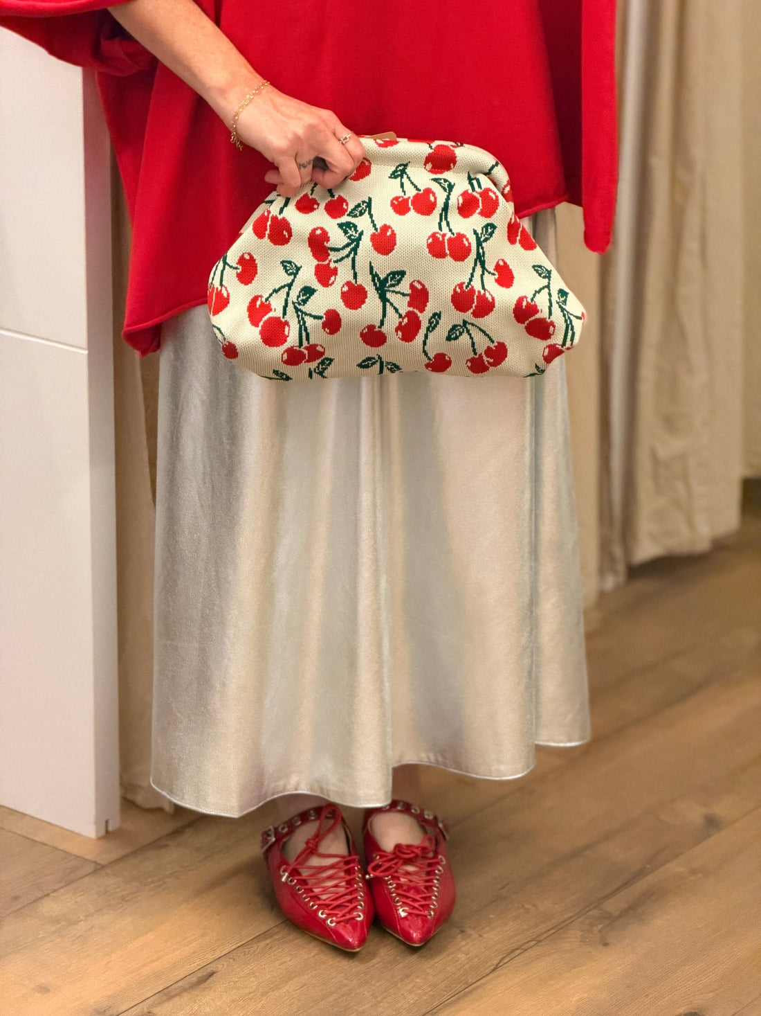 Pochette en tissu cerises - Léone