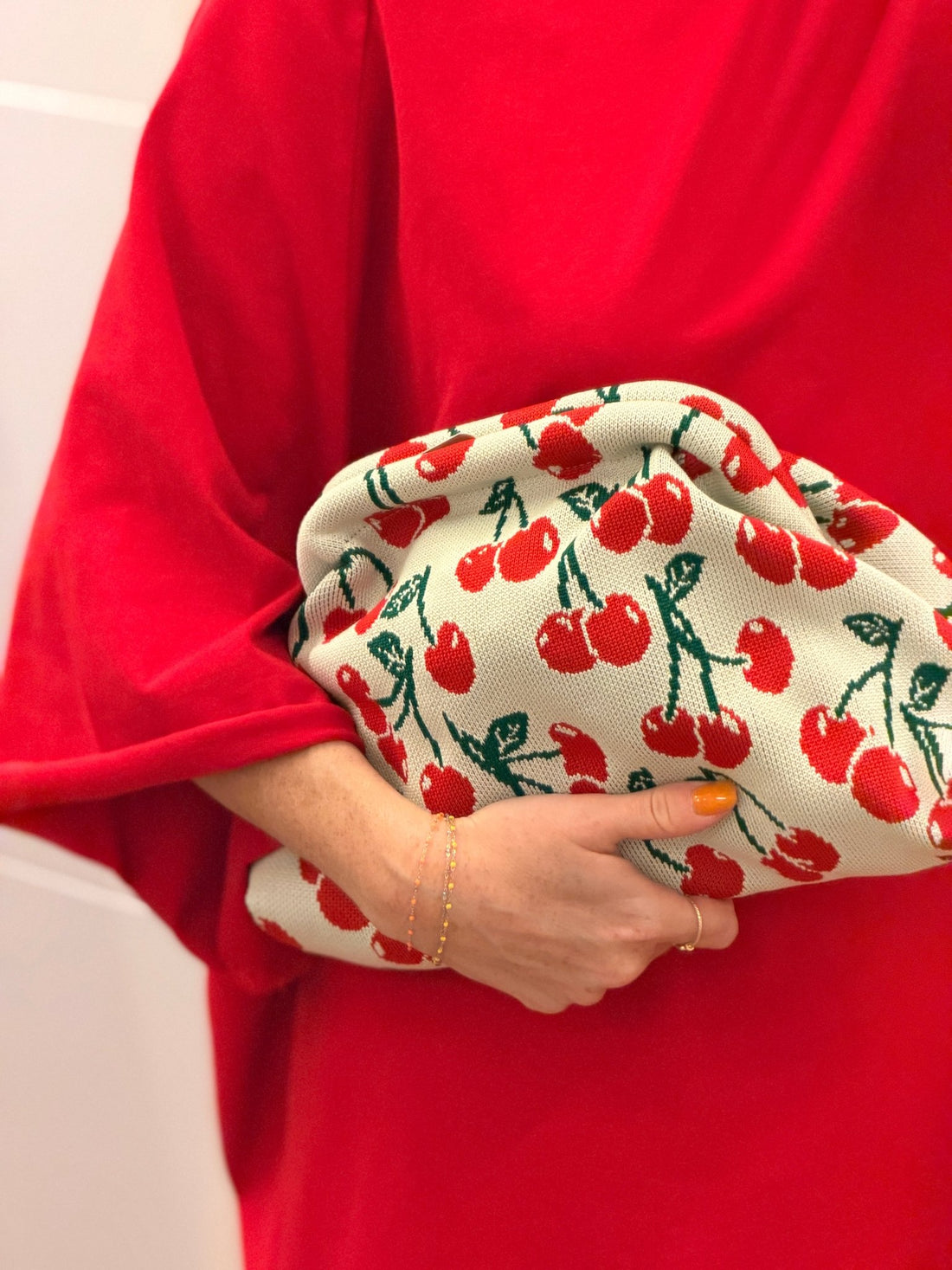 Pochette en tissu cerises - Léone
