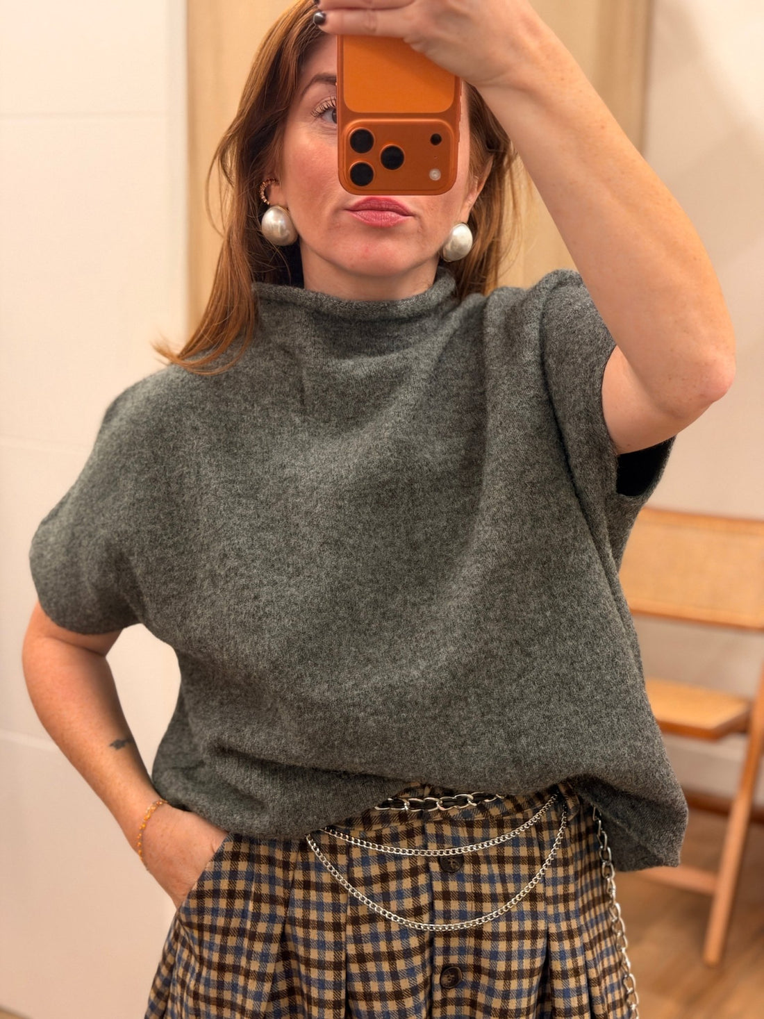 Pull Alwenn gris - Léone