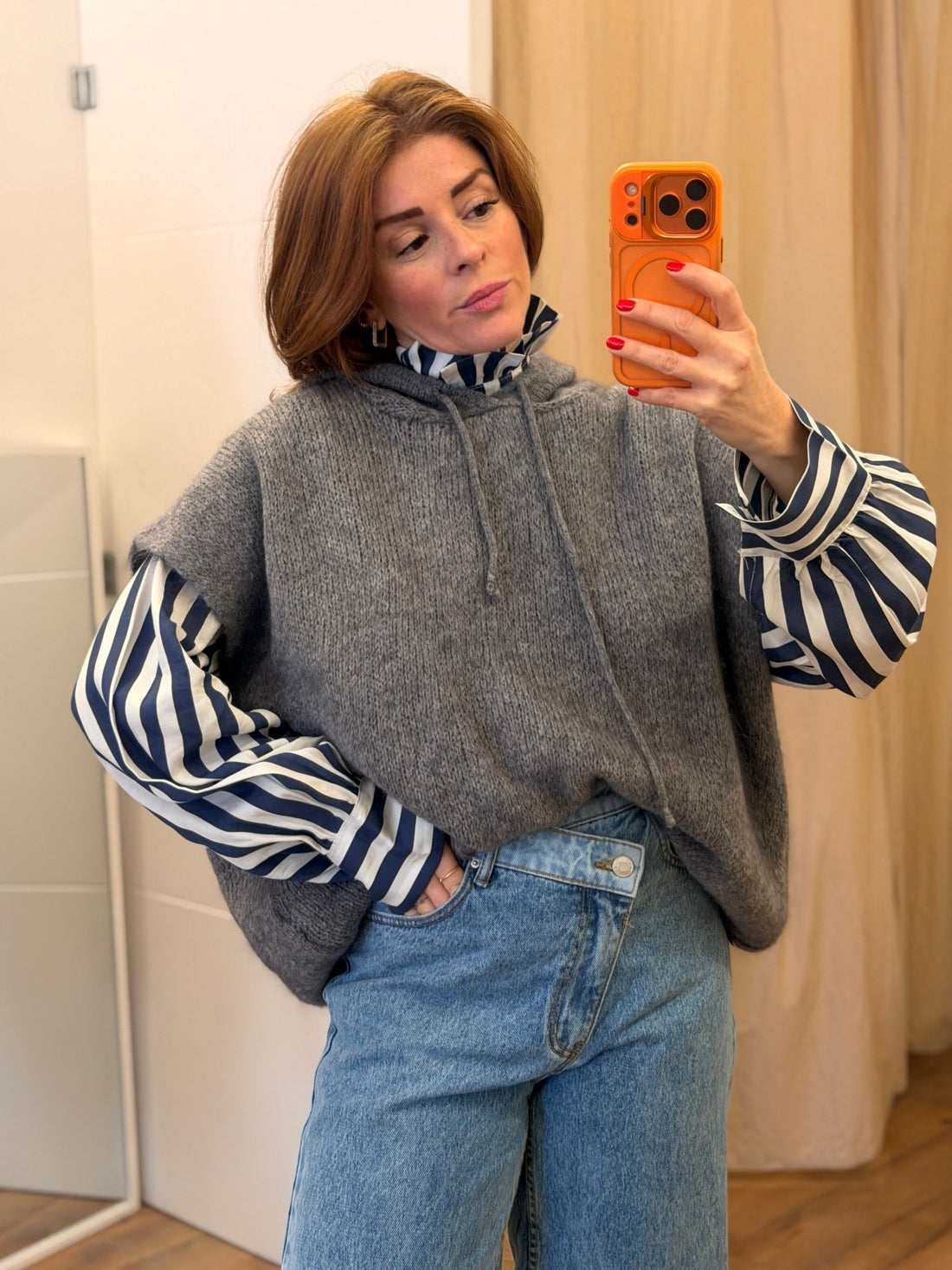 Pull daelis gris - Léone