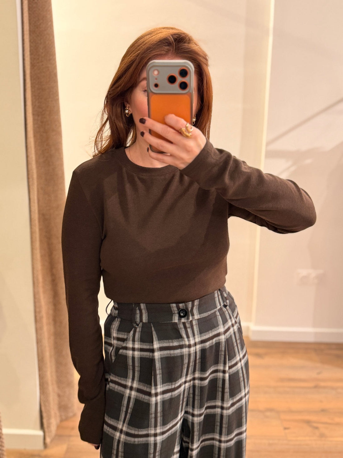 Pull fin Alba chocolat - Léone