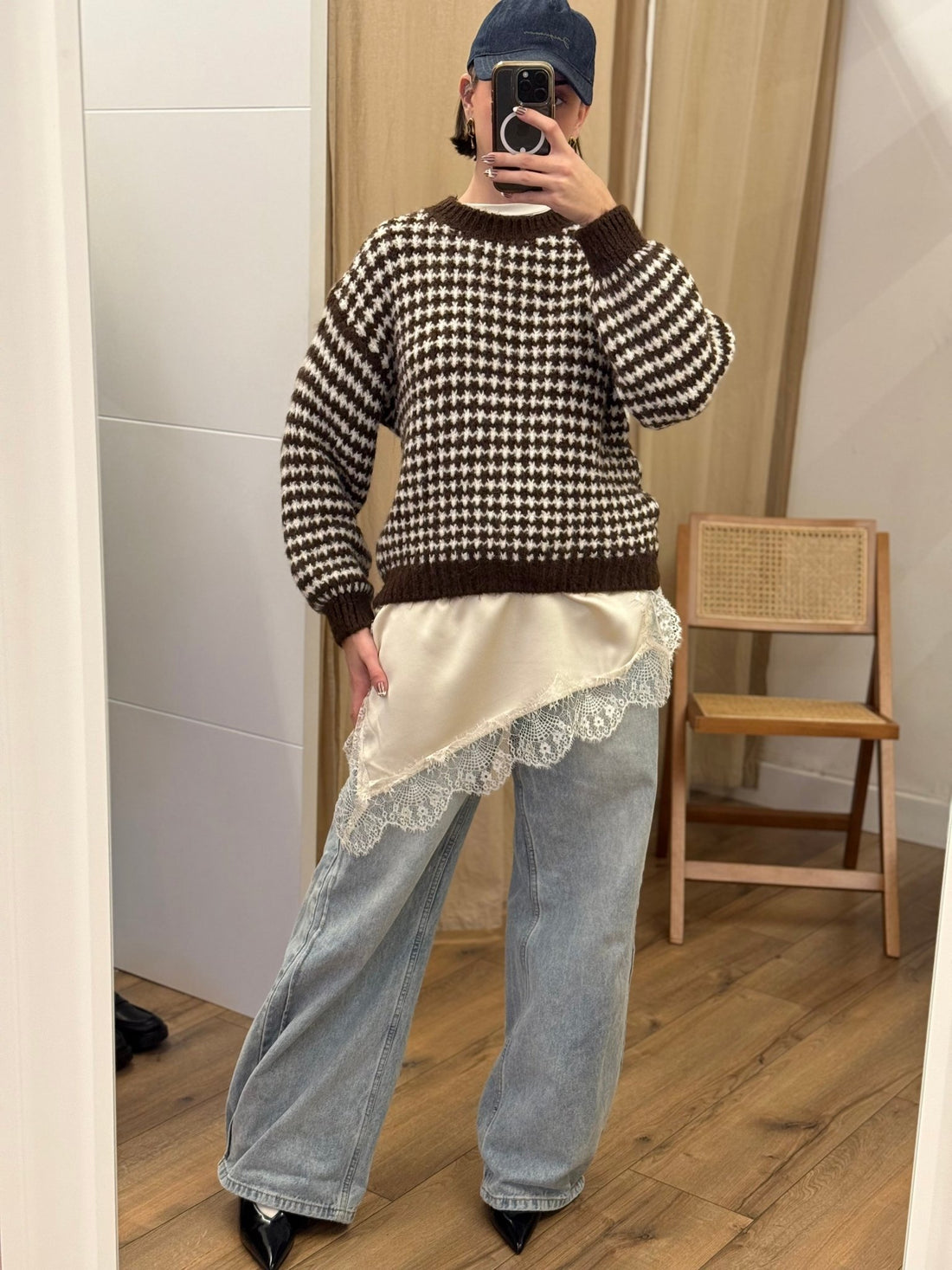 Pull jacques raye marron - Léone