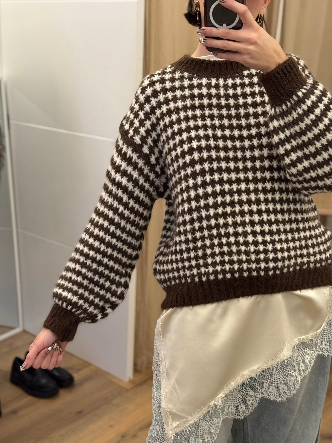 Pull jacques raye marron - Léone