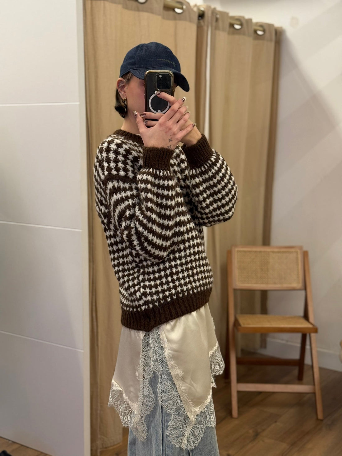 Pull jacques raye marron - Léone