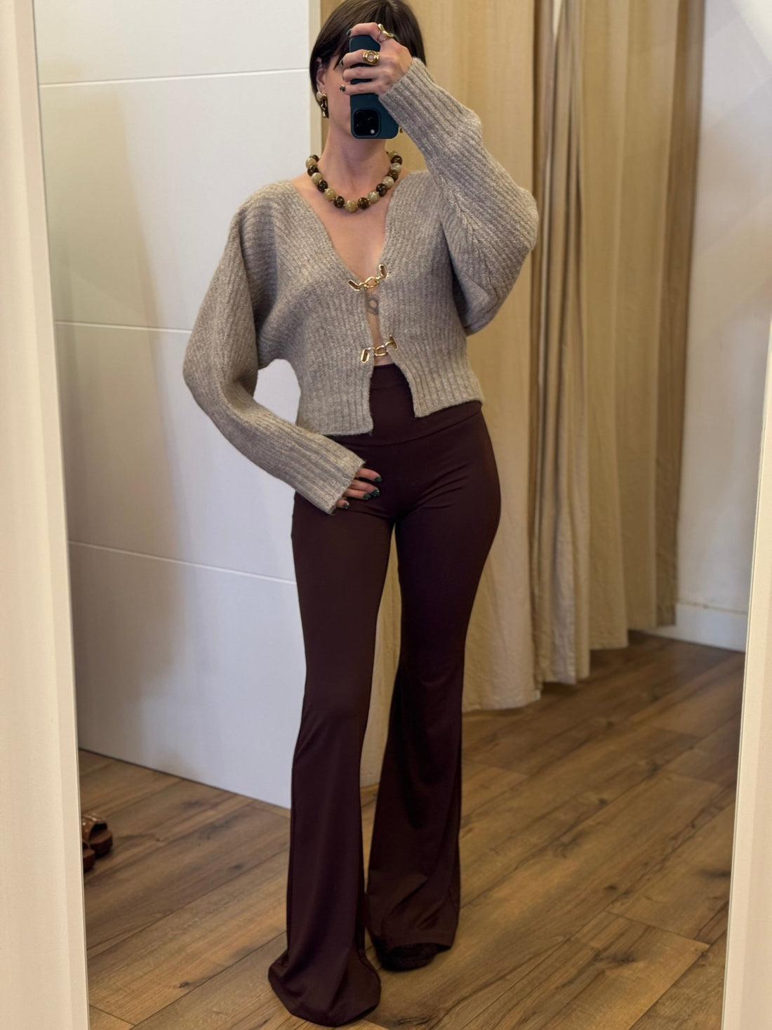 Pull Lax taupe - Léone