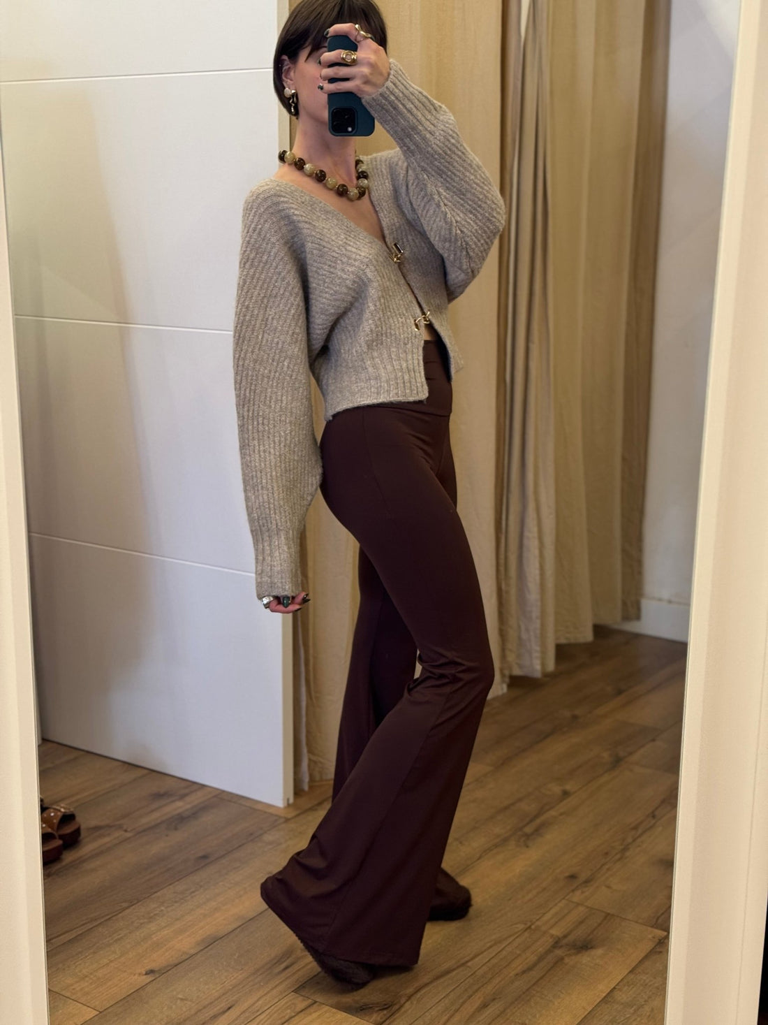 Pull Lax taupe - Léone