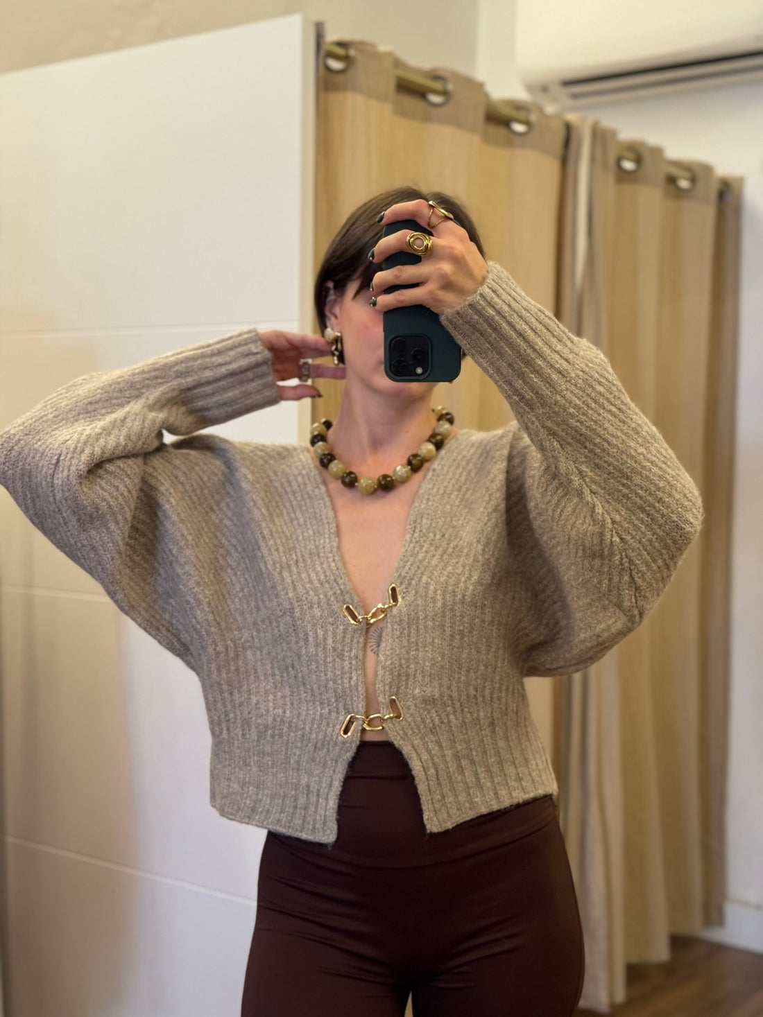 Pull Lax taupe - Léone