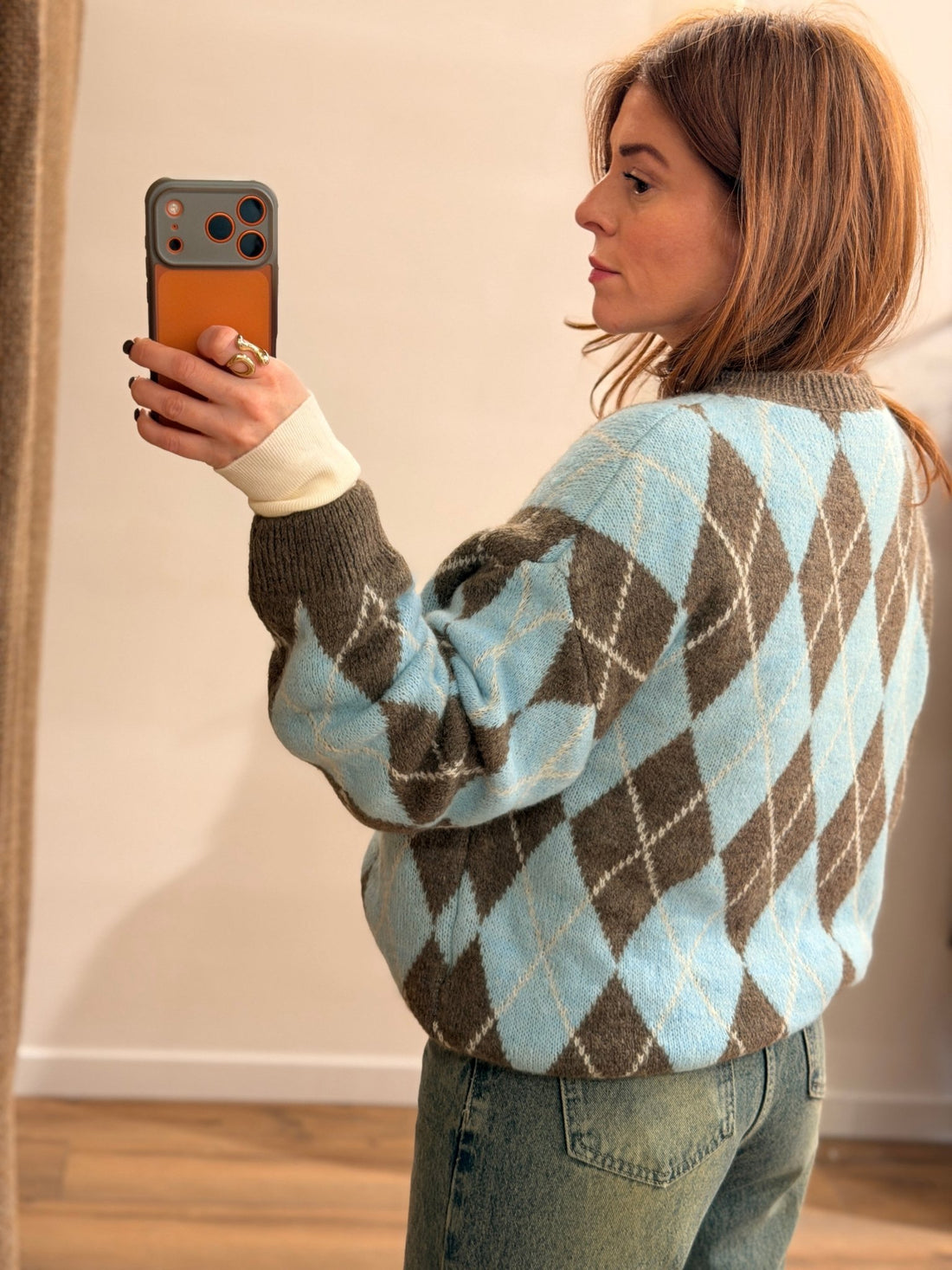 Pull losanges bleu Karl - Léone