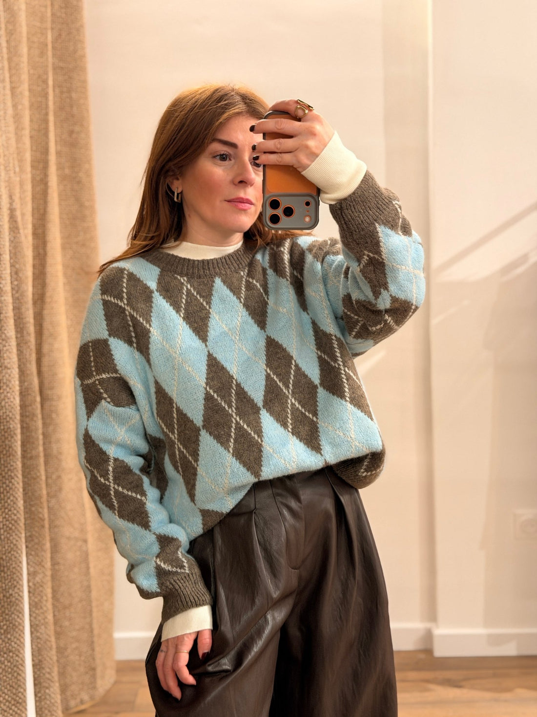 Pull losanges bleu Karl - Léone