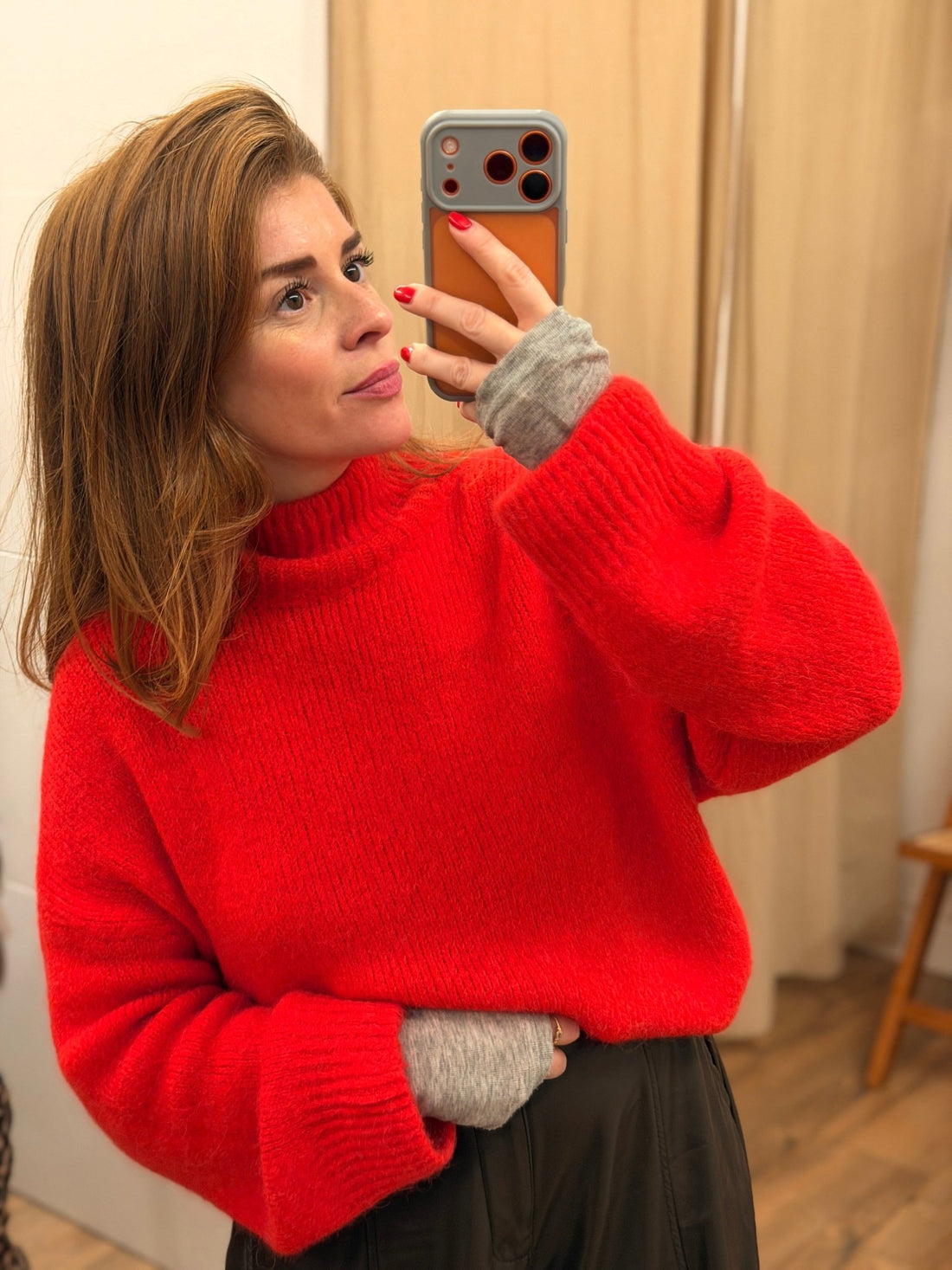 Pull ondine rouge - Léone