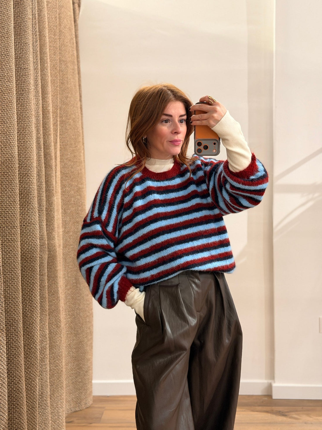 Pull raye Quentin marine - Léone