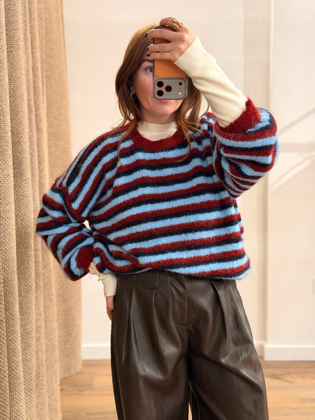 Pull raye Quentin marine - Léone