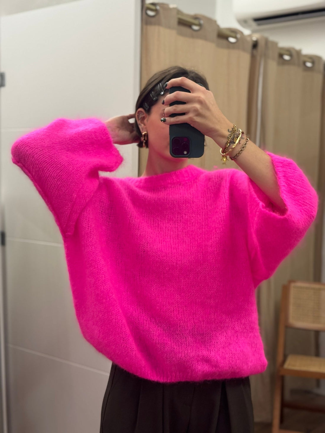 Pull Rebecca rose fluo - Léone