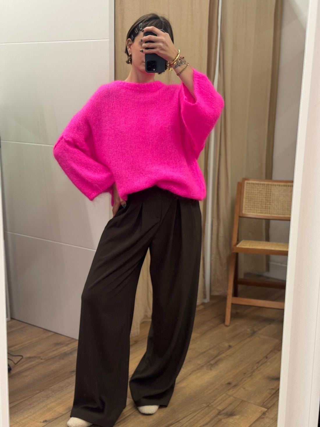Pull Rebecca rose fluo - Léone