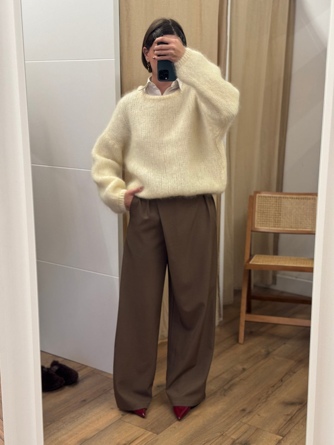 Pull thal en mohair ecru - Léone