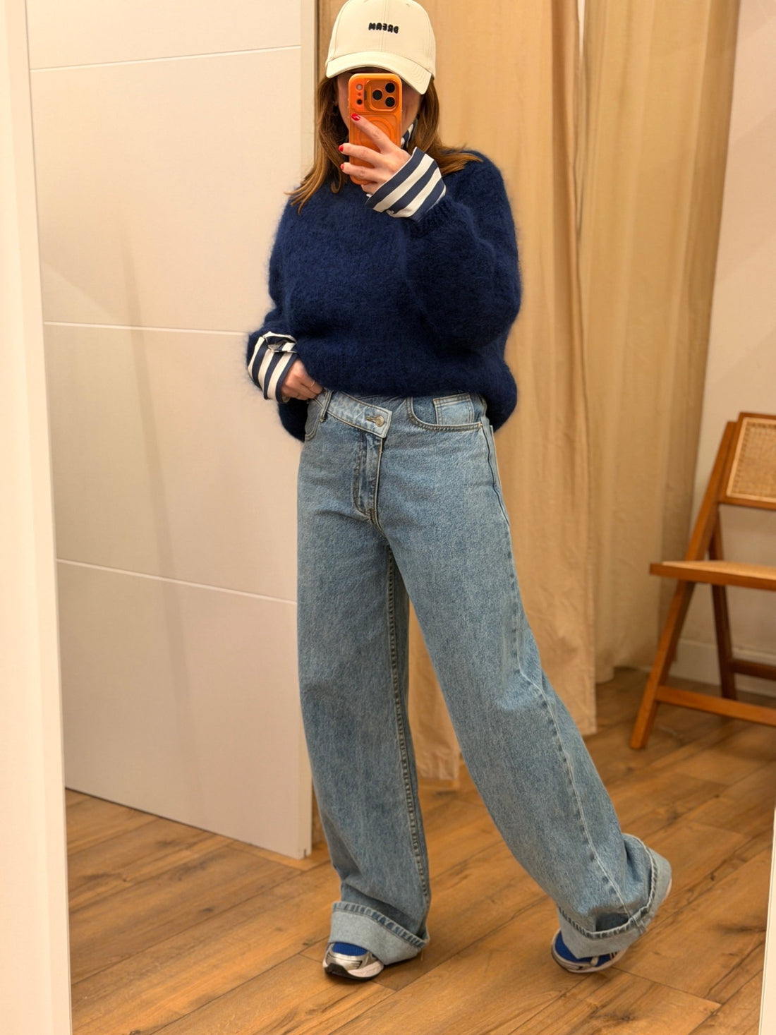 Pull thal en mohair marine - Léone