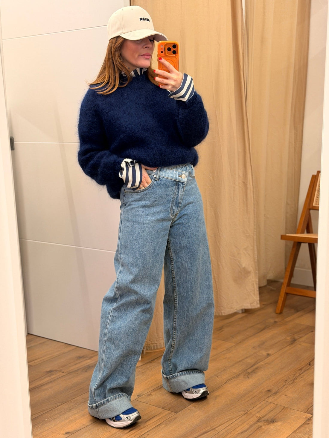 Pull thal en mohair marine - Léone