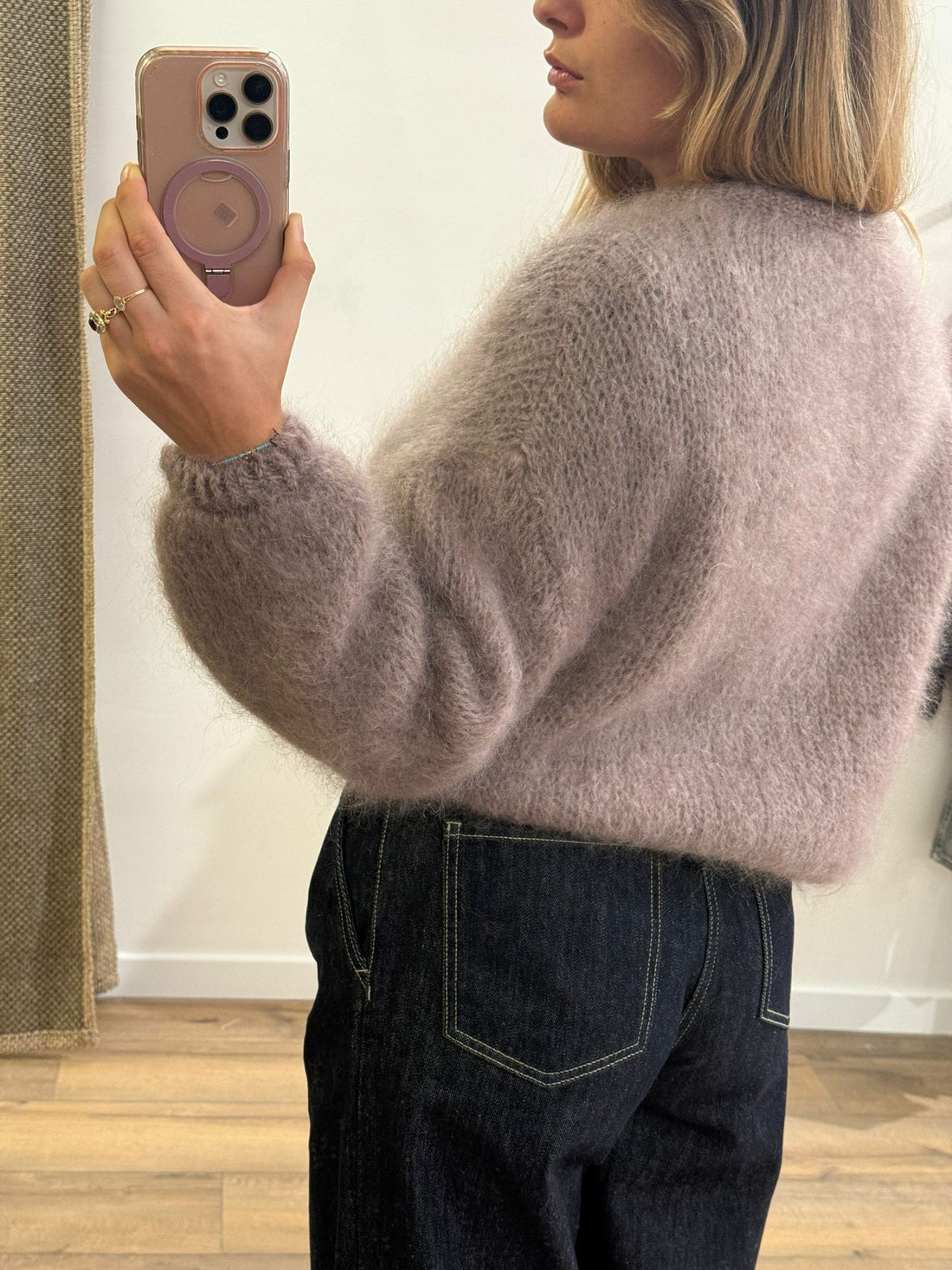 Pull thal en mohair taupe - Léone