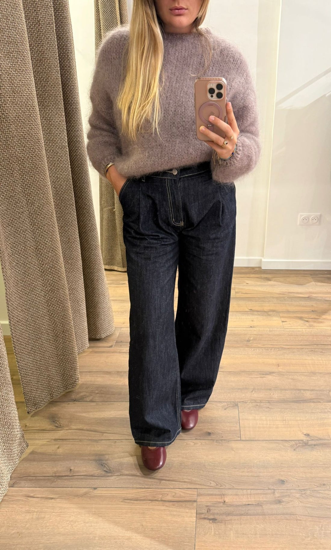 Pull thal en mohair taupe - Léone