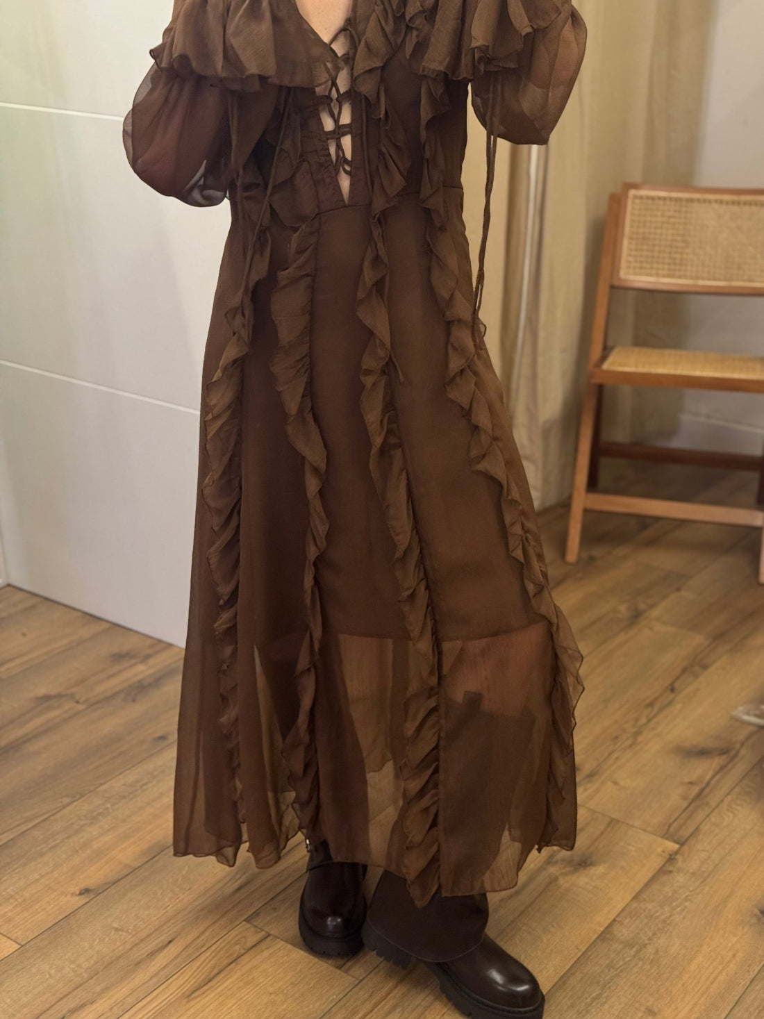 Robe Anita marron - Léone