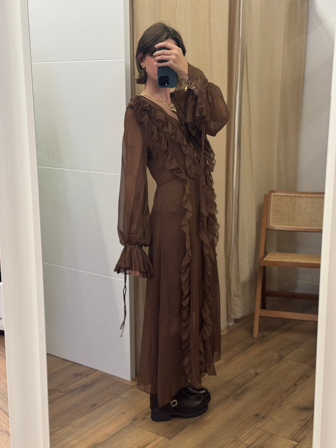 Robe Anita marron - Léone