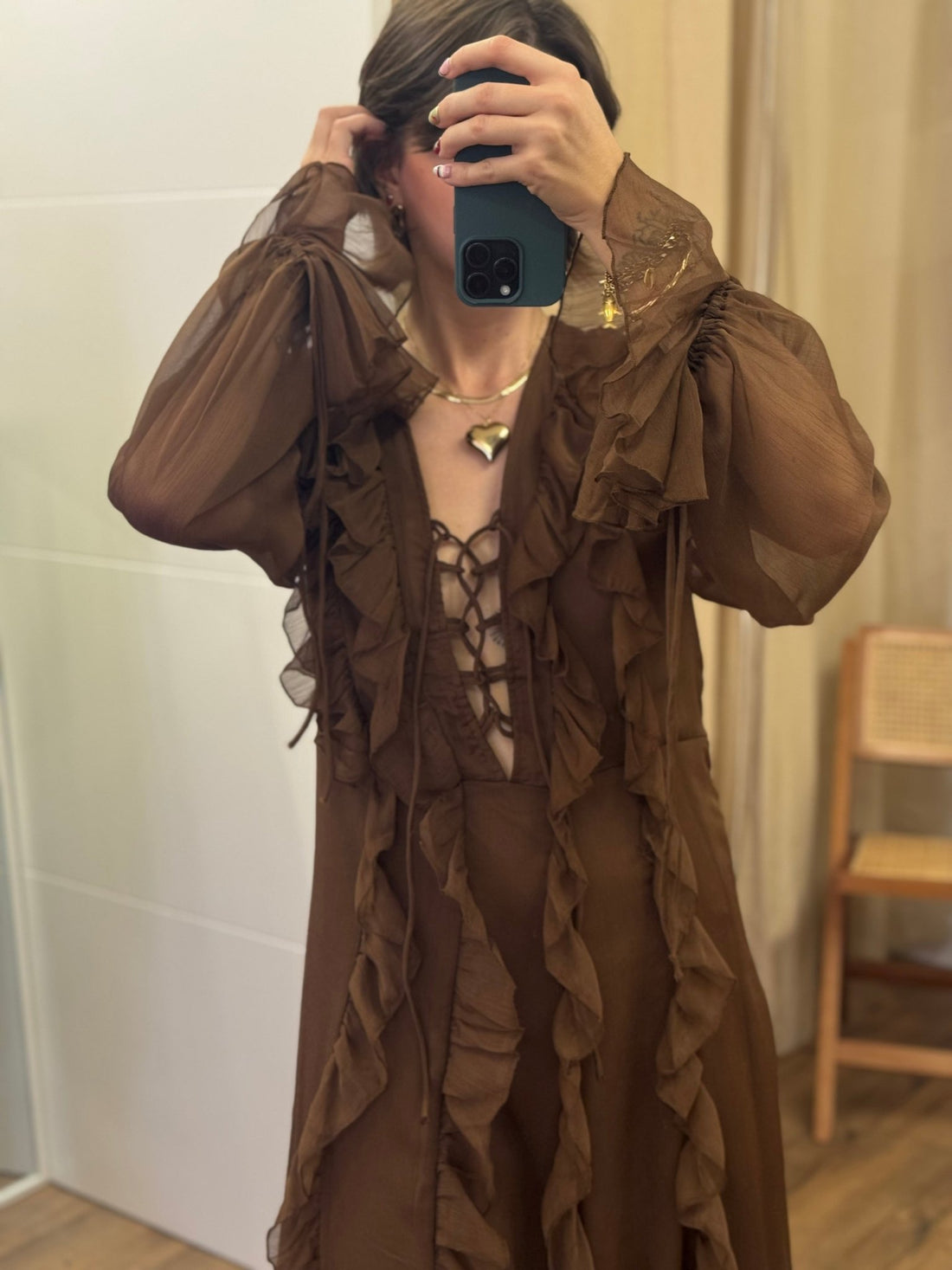 Robe Anita marron - Léone