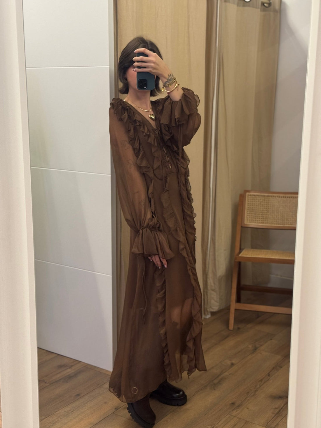 Robe Anita marron - Léone