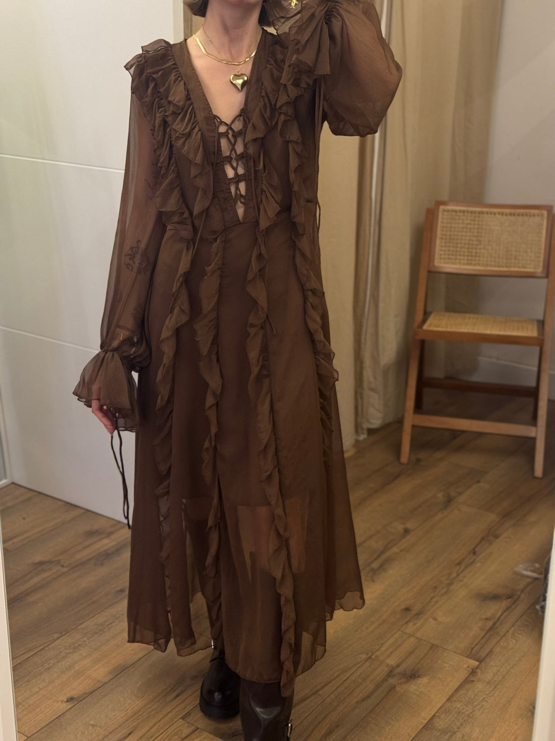 Robe Anita marron - Léone