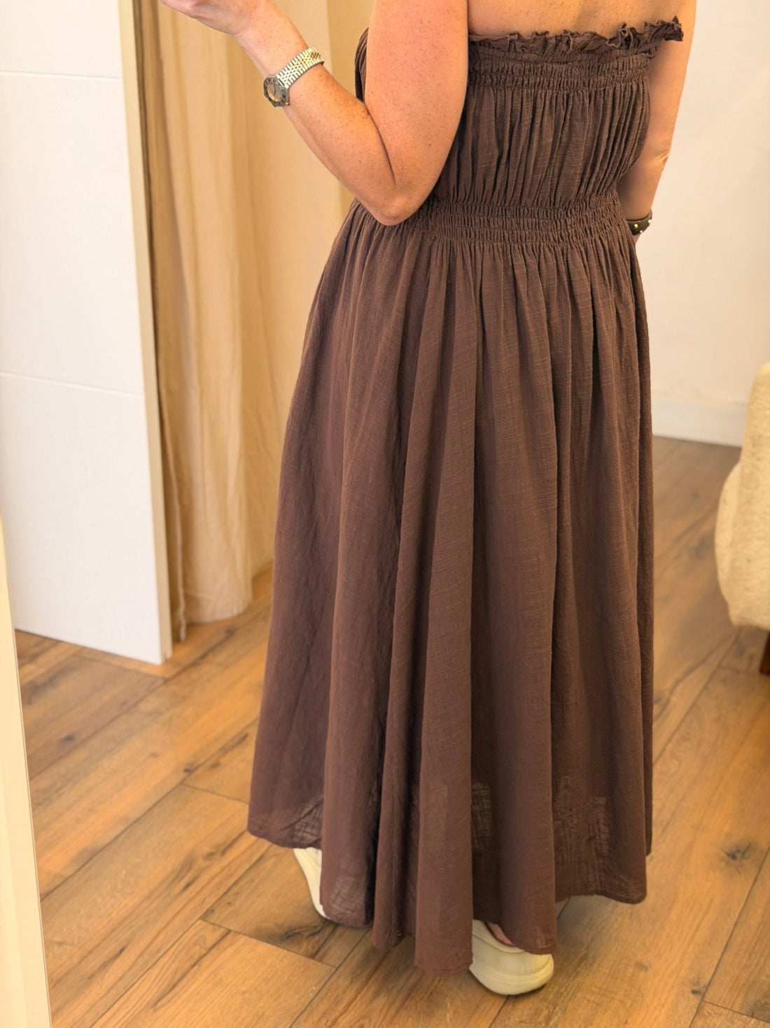 Robe bustier marron Irna - Léone