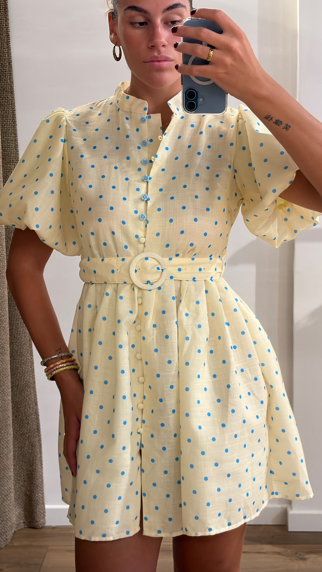 Robe jaune à pois Carlita - Léone