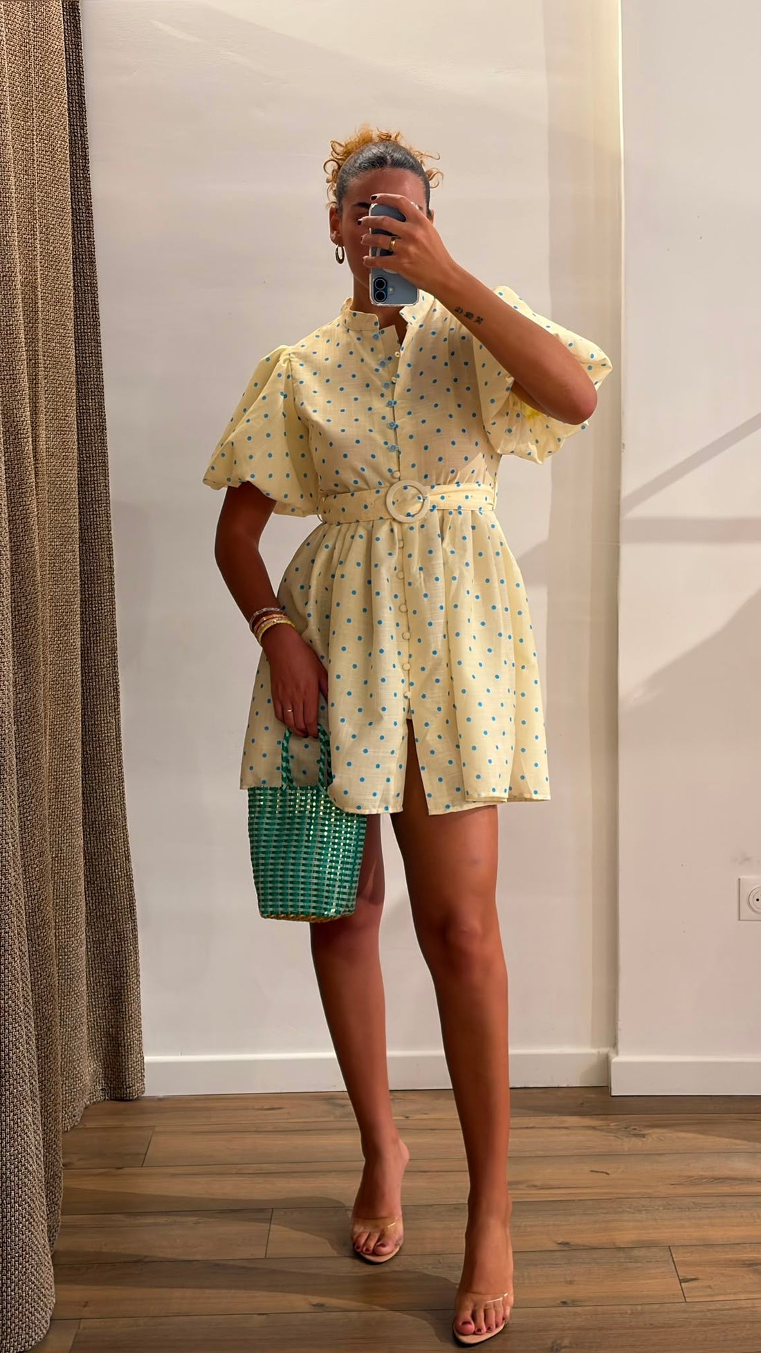 Robe jaune à pois Carlita - Léone