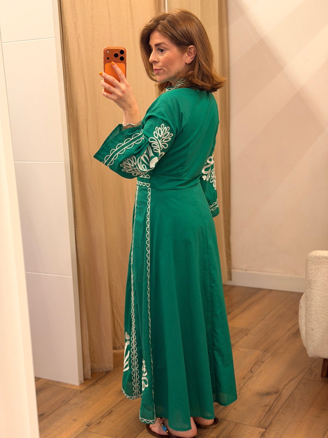 Robe longue Amanda verte - Léone