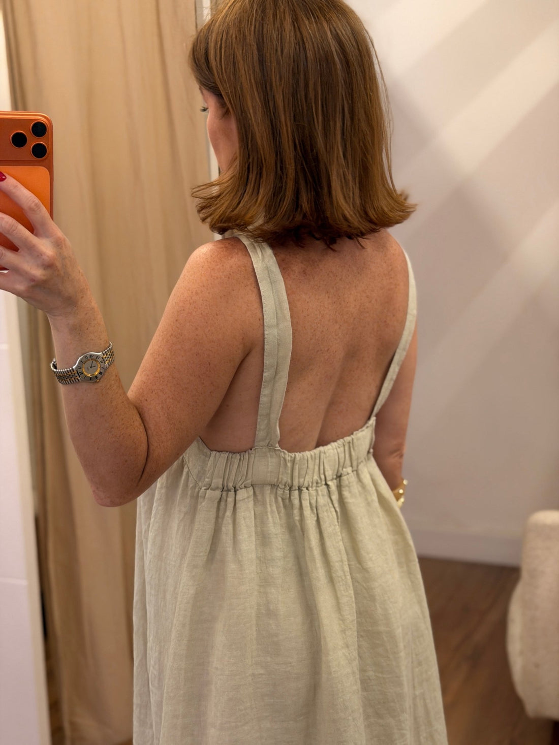 Robe longue Ibiza beige - Léone