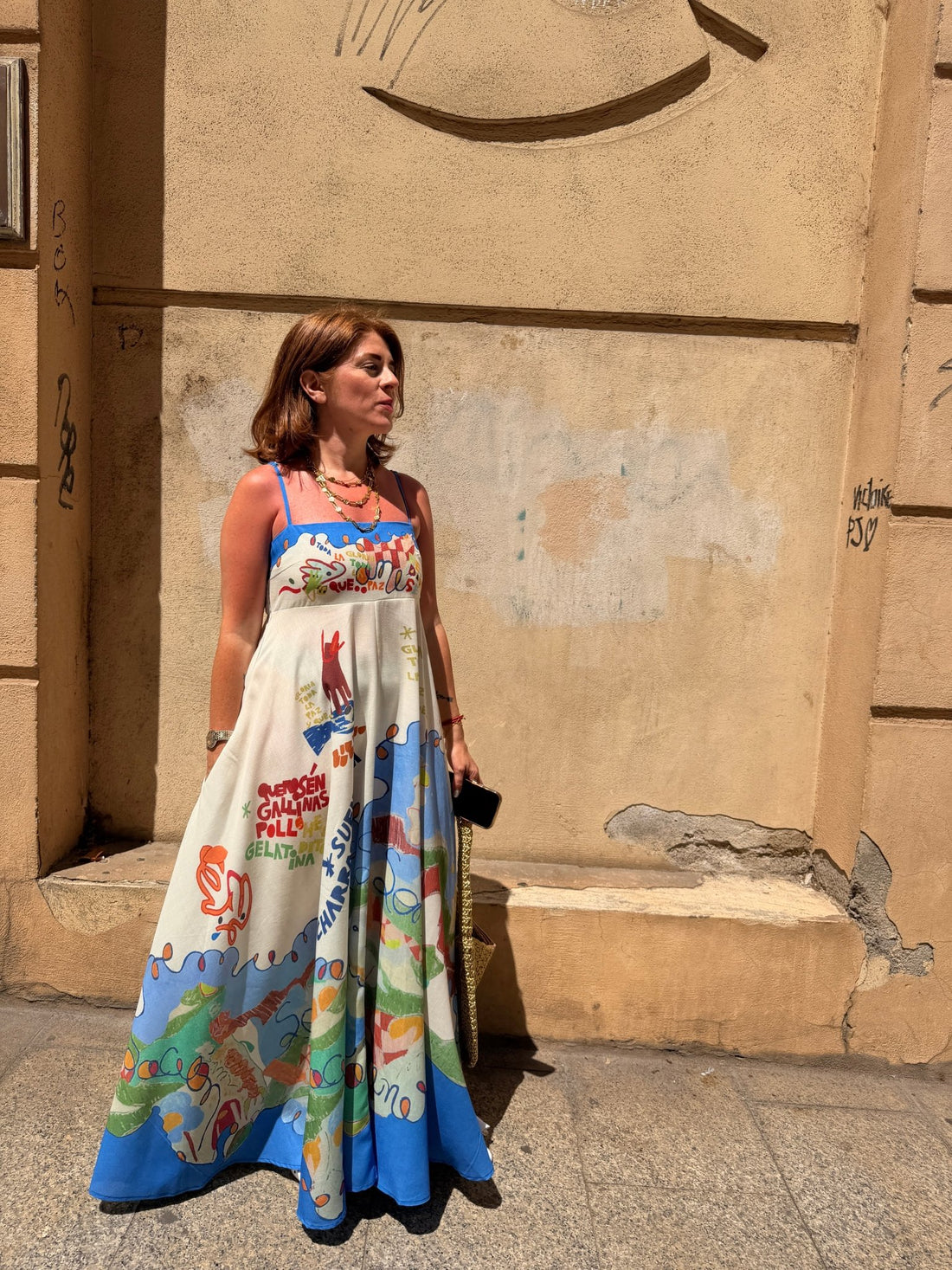 Robe longue Ivana bleue - Léone