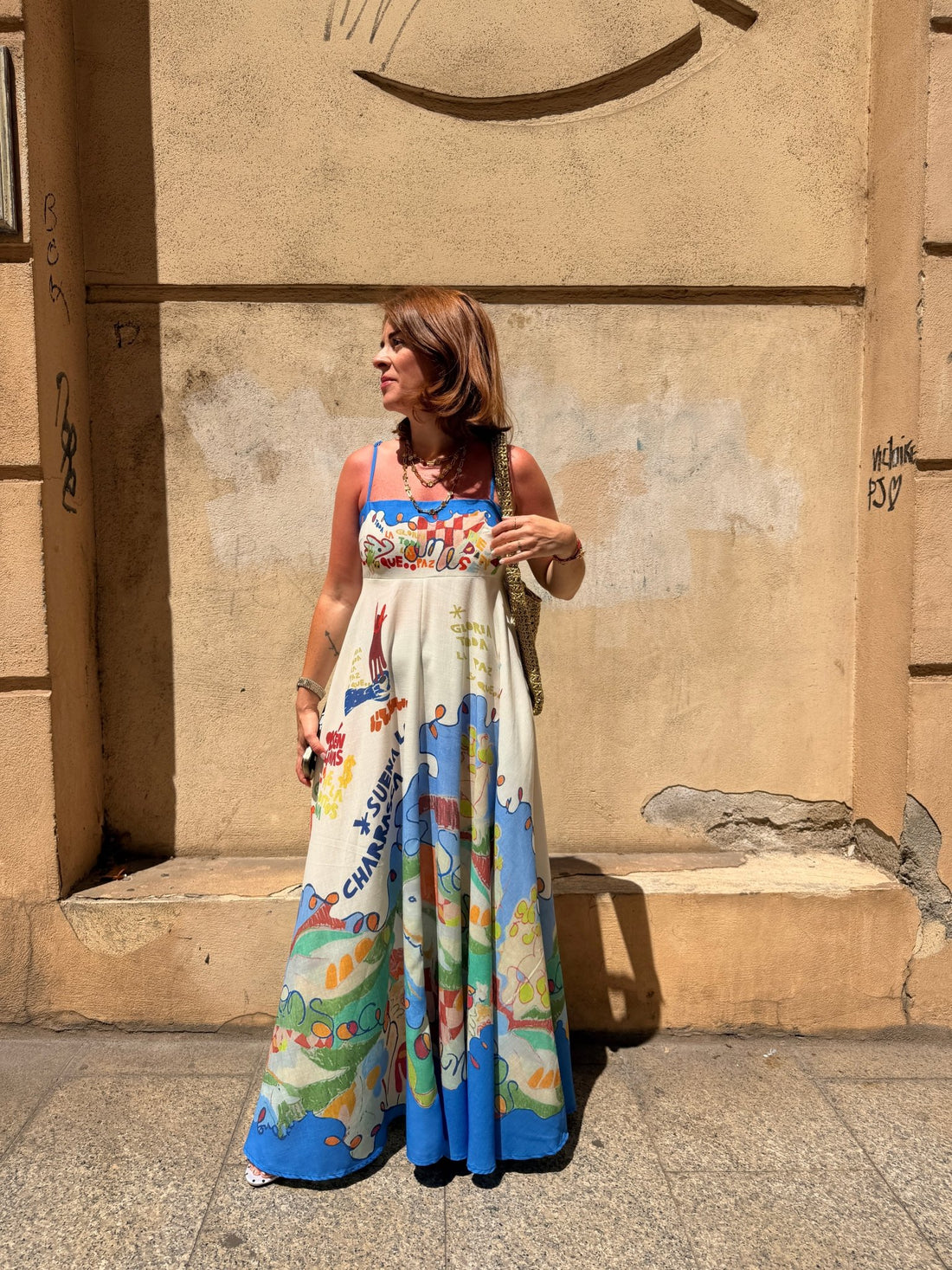 Robe longue Ivana bleue - Léone