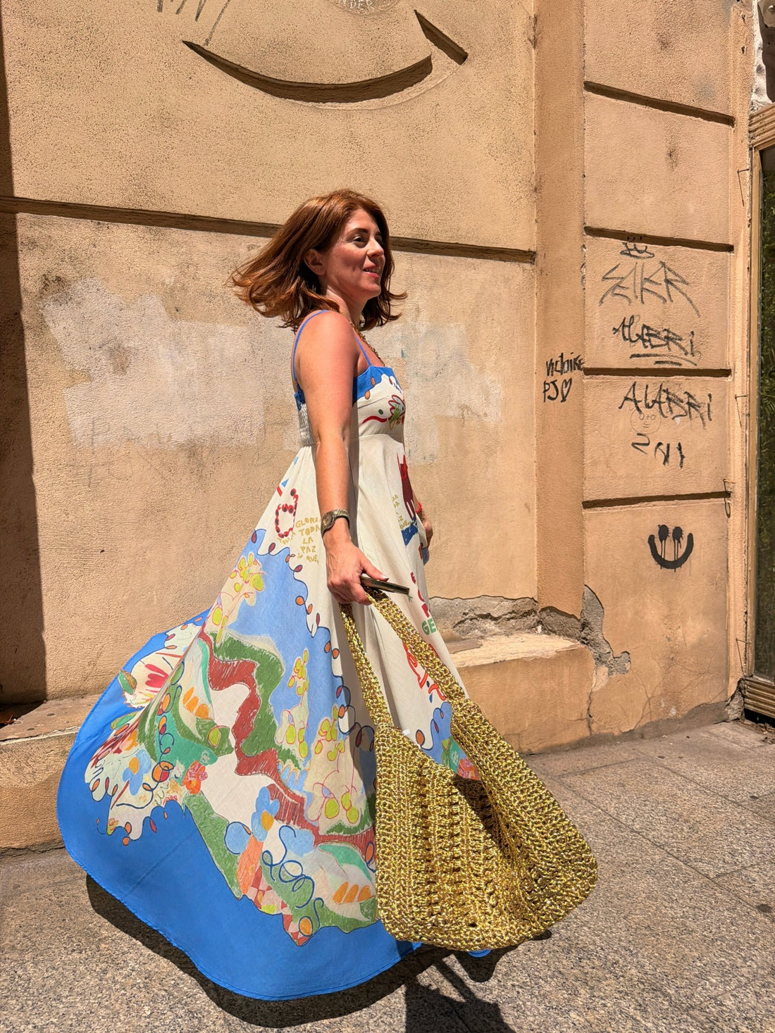 Robe longue Ivana bleue - Léone