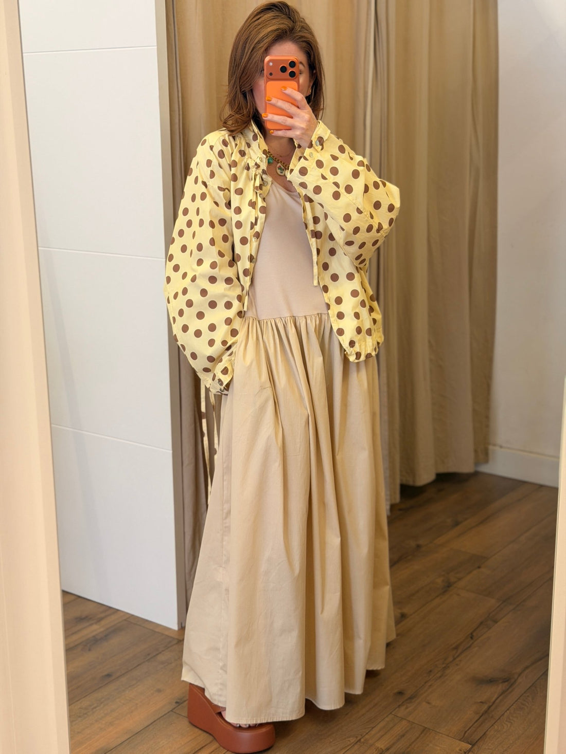 Robe longue Olga beige - Léone