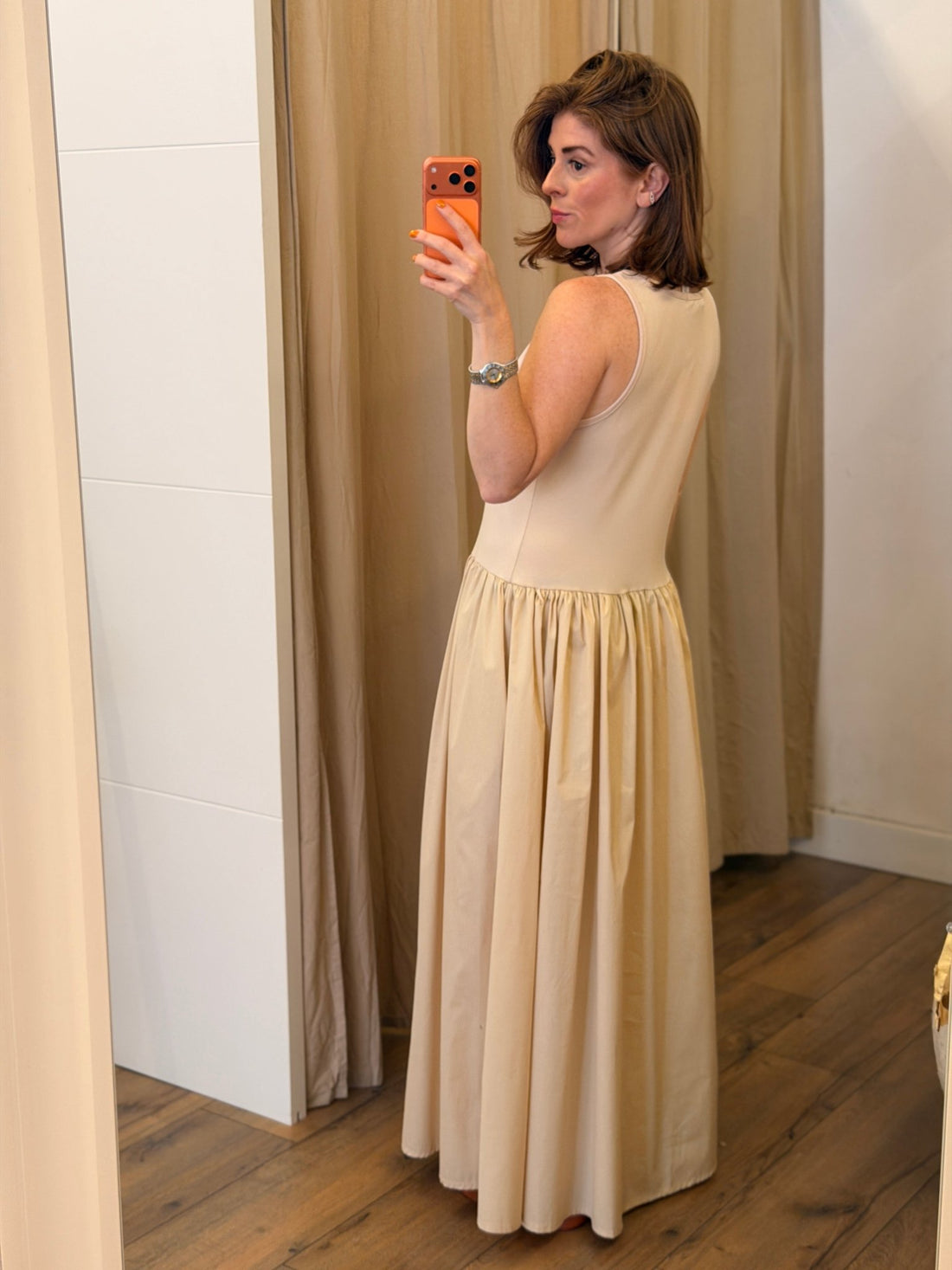 Robe longue Olga beige - Léone