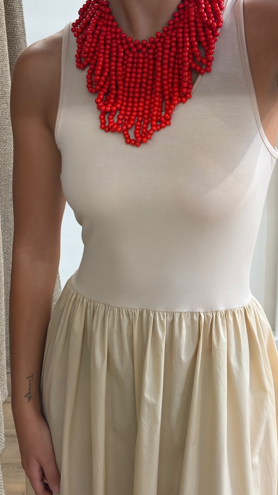 Robe longue Olga beige - Léone
