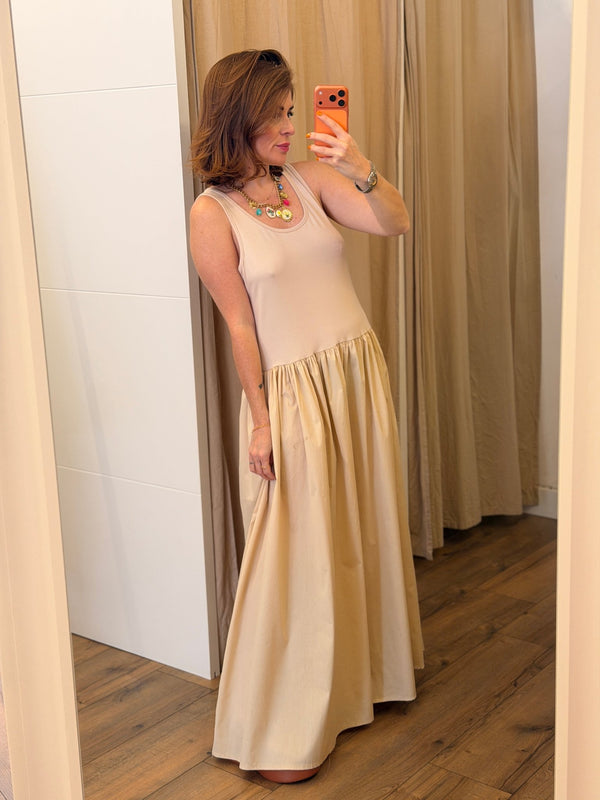 Robe longue Olga beige - Léone