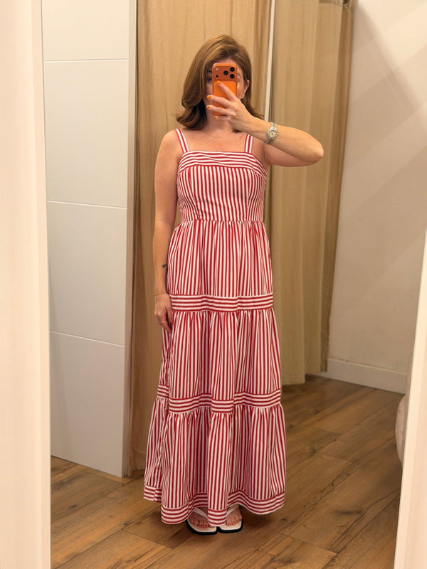 Robe rayée rouge Sandra - Léone