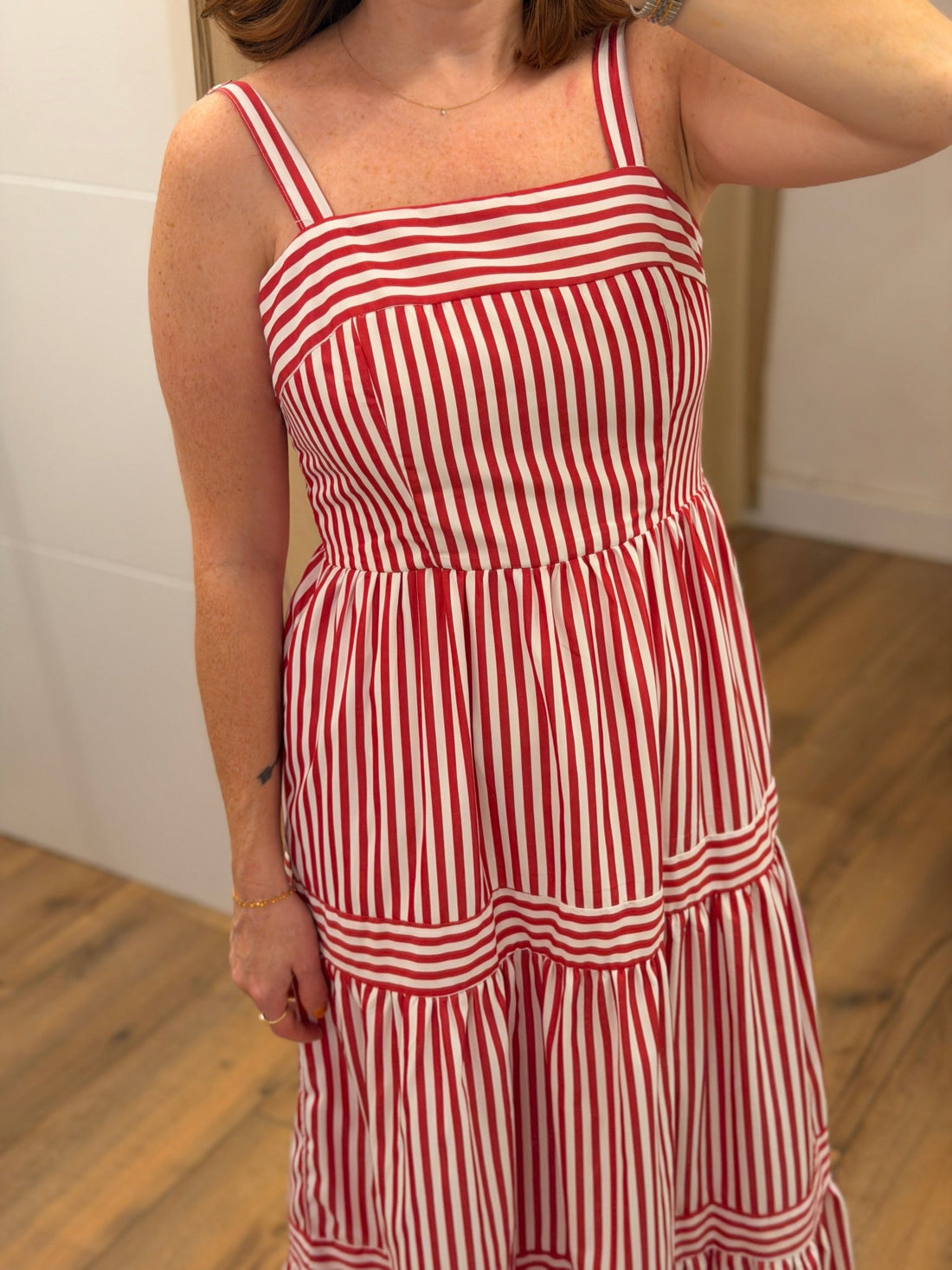 Robe rayée rouge Sandra - Léone
